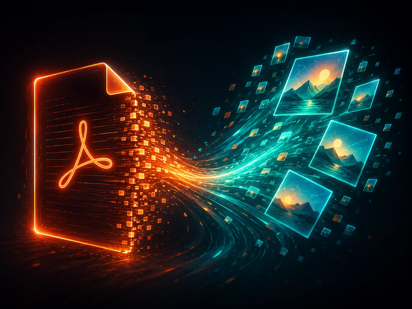Abstract neon PDF to JPG conversion artwork